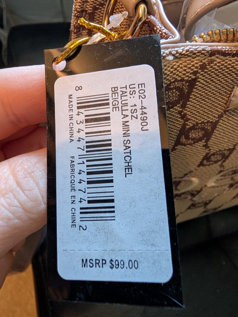 NWT Bebe Talulla Mini Satchel Beige Comes With Crossbody Strap - Picture 6 of 6